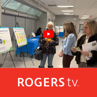 people looking at poster boards