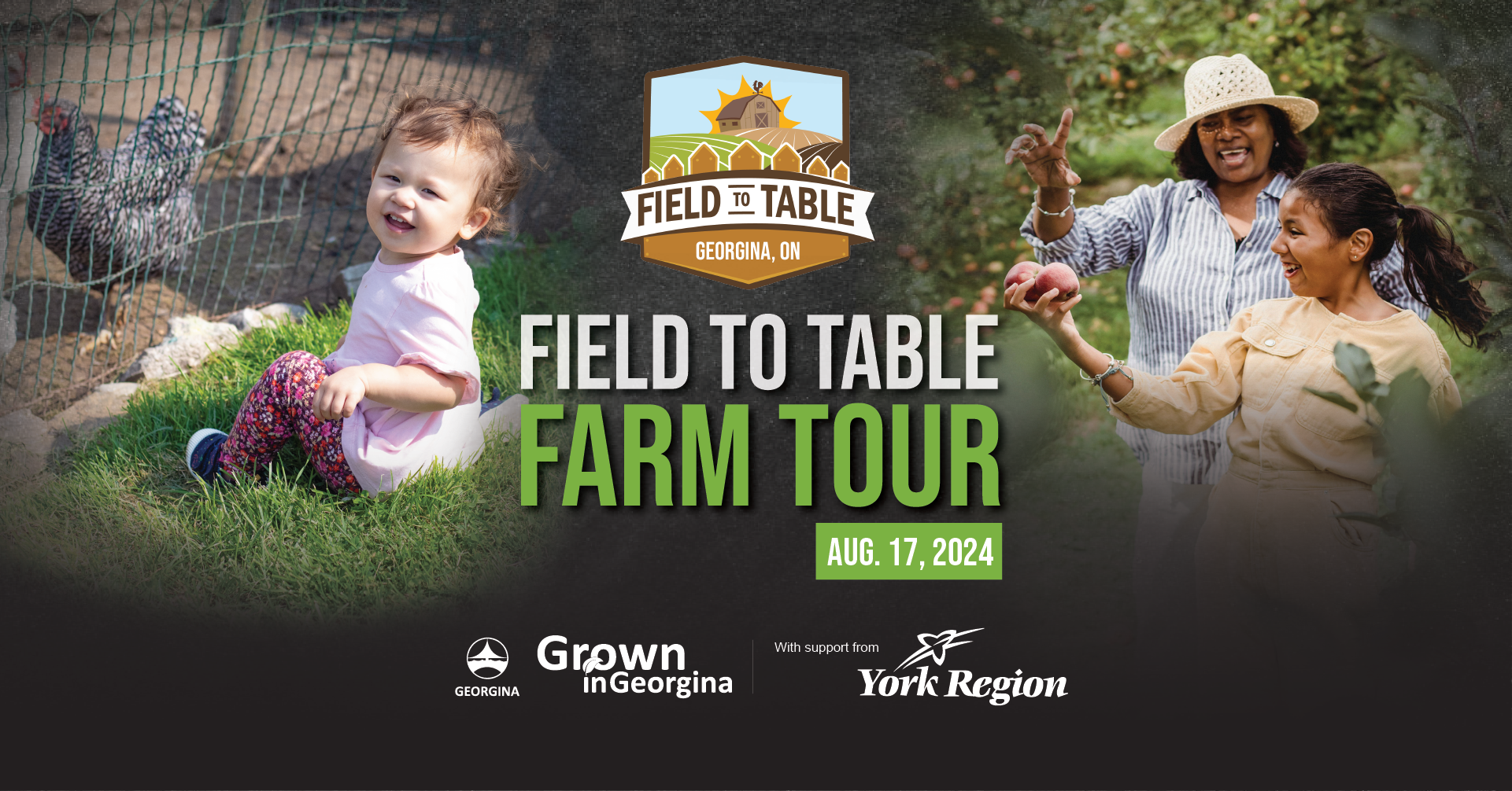 ad showing kids and family enjoying life on the farm in georgina