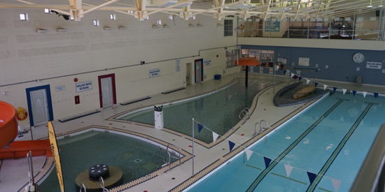 Overhead view of the Pools