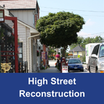 Downtown street with words High Street Reconstruction