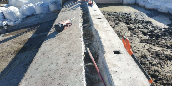 Construction - concrete with shovels