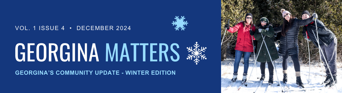 Vol 1 Issue 4 December 2024 Georgina Matters Georgina's Community Update - Winter Edition with group of cross country skiers