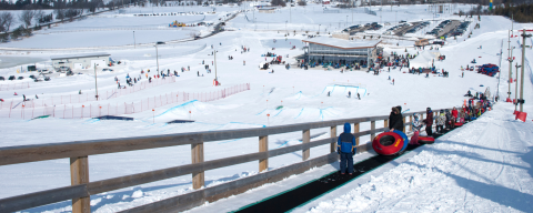 snow tubing at the ROC