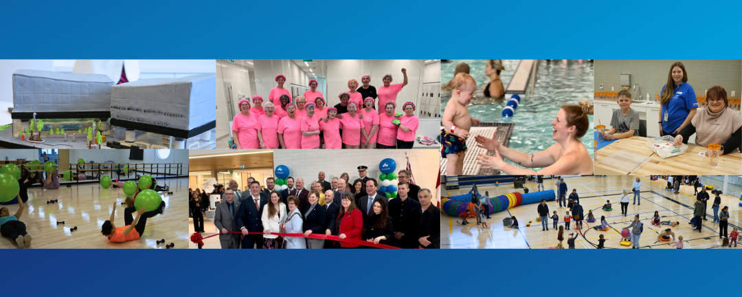 collage of images from the grand opening of the multi-use recreation complex